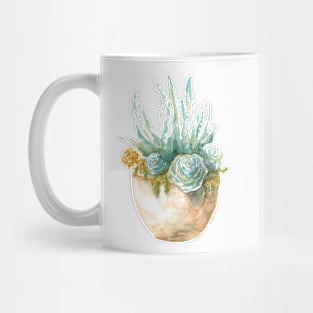 Succulent plants. watercolor. ragged edge Mug